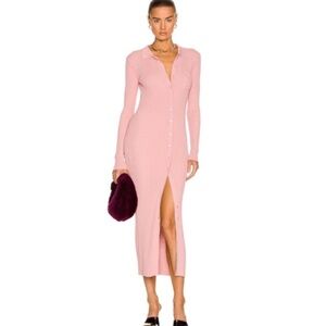 Staud Knit Sweater Dress Light Pink